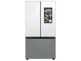 Samsung  Bespoke 3-Door French Door Refrigerator (30 cu. ft.) ? with Top Left and Family Hub™ Panel in White Glass - and Matte Grey Glass Bottom Door Panel - Other (RF30BB69006MAA)