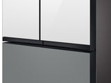 Samsung  Bespoke 3-Door French Door Refrigerator (30 cu. ft.) ? with Top Left and Family Hub™ Panel in White Glass - and Matte Grey Glass Bottom Door Panel - Other (RF30BB69006MAA)