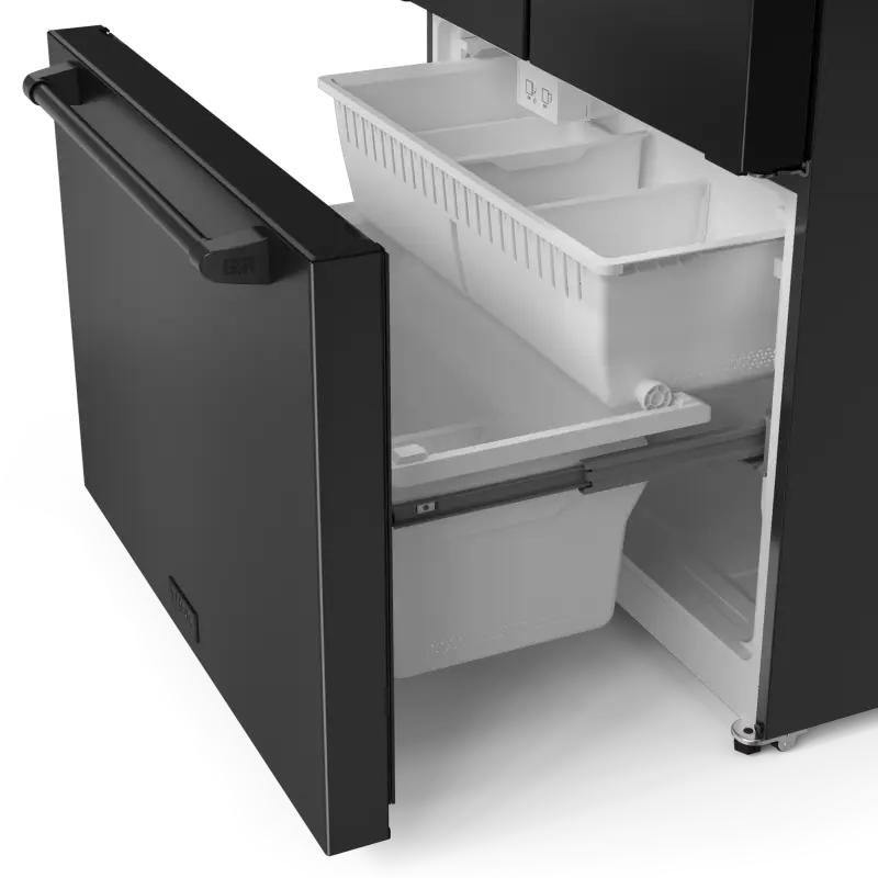 THOR KITCHEN  36 Inch 20.3 Cu Ft French Door Counter Depth Refrigerator With Ice Maker In Black Gordon Ramsay Series - Black (RF3621CTD00)