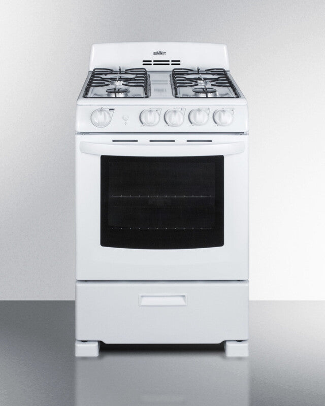 SUMMIT  24" Wide Gas Range - White (RG244WS)