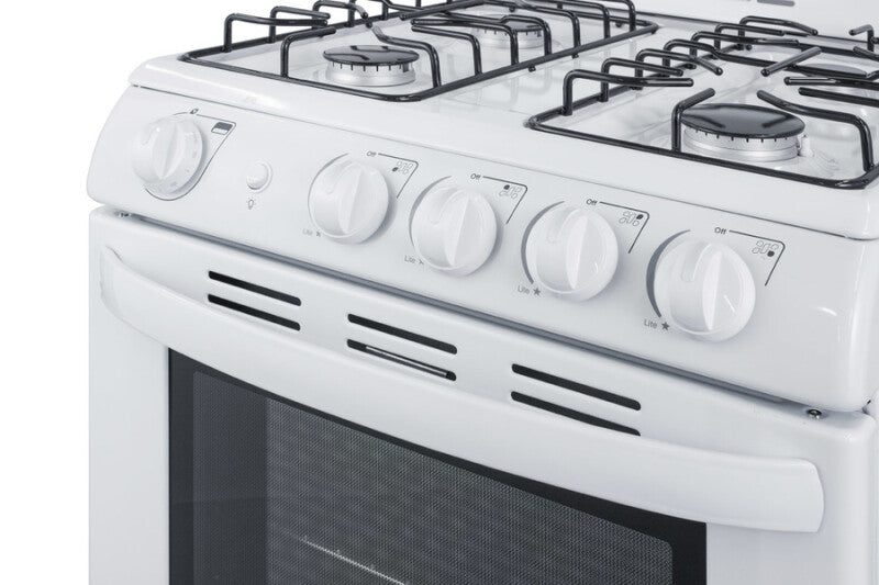 SUMMIT 24" Wide Gas Range - White (RG244WS)