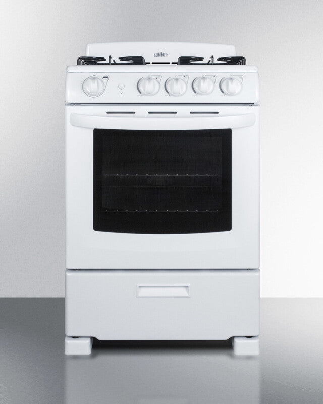 SUMMIT 24" Wide Gas Range - White (RG244WS)
