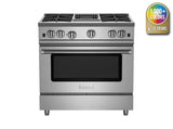 BLUESTAR  36″ Nova (RNB) Series Range with 12″ Charbroiler - Stainless Steel (RNB364CBV2)