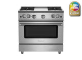 BLUESTAR  36″ Nova (RNB) Series Range with 12″ Griddle - Stainless Steel (RNB364GV2)