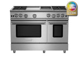 BLUESTAR  48″ Nova (RNB) Series Range with 12″ Griddle & Charbroiler - Stainless Steel (RNB484GCBV2)