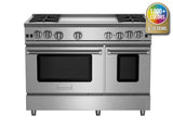 BLUESTAR  48″ Nova (RNB) Series Range with 24″ Griddle - Stainless Steel (RNB484GV2)
