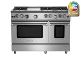 BLUESTAR  48″ Nova (RNB) Series Range with 12″ Griddle - Stainless Steel (RNB486GV2)