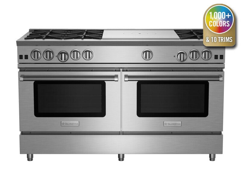 BlueStar 60″ Nova (RNB) Series Range with 24″ French Top - Stainless Steel (RNB606FTBV2)