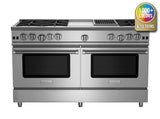 BLUESTAR  60″ Nova (RNB) Series Range with 12″ Griddle & Charbroiler - Stainless Steel (RNB606GCBV2)
