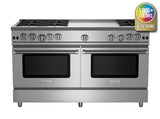 BLUESTAR  60″ Nova (RNB) Series Range with 24″ Griddle - Stainless Steel (RNB606GV2)