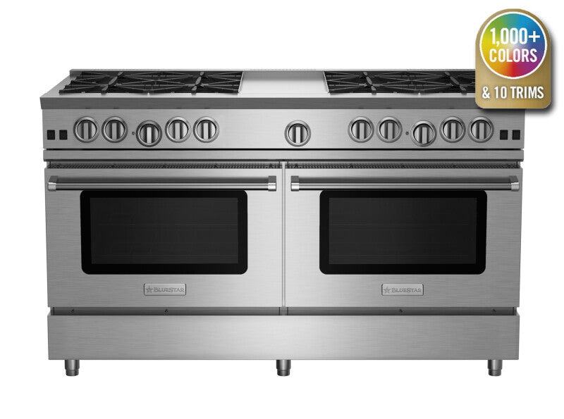 BlueStar 60″ Nova (RNB) Series Range with 12″ Griddle - Stainless Steel (RNB608GV2)