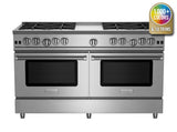 BlueStar 60″ Nova (RNB) Series Range with 12″ Griddle - Stainless Steel (RNB608GV2)