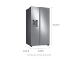 SAMSUNG  27.4 cu. ft. Large Capacity Side-by-Side Refrigerator in Stainless Steel - Fingerprint Resistant Stainless Steel (RS27T5200SRAA)