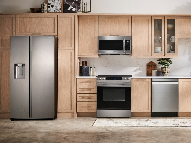 Samsung  27.4 cu. ft. Large Capacity Side-by-Side Refrigerator in Stainless Steel - Fingerprint Resistant Stainless Steel (RS27T5200SRAA)