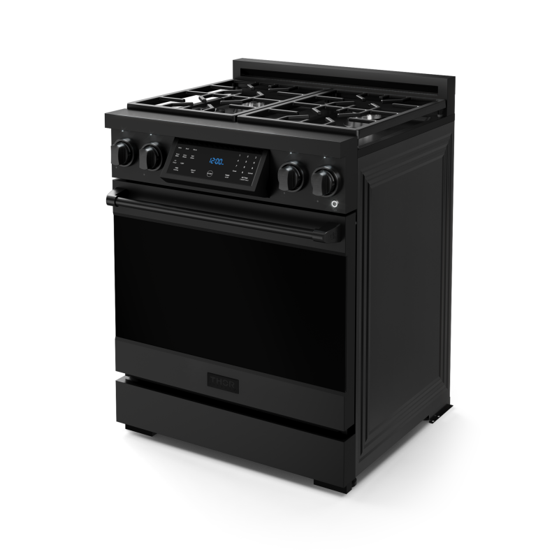 Thor Kitchen  30 Inch Professional Gas Range With Tilt Panel Touch Control In Black Gordon Ramsay Series - Black (RSG30B)