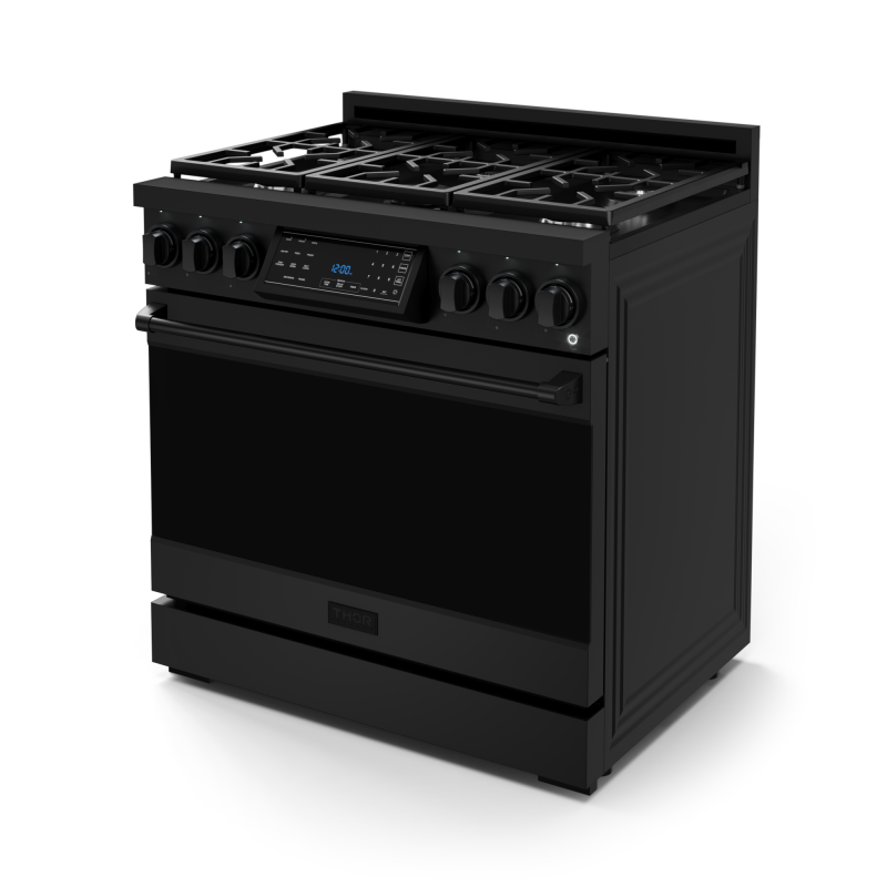 THOR KITCHEN  36 Inch Professional Lp Range With Tilt Panel Touch Control In Black Gordon Ramsay Series - Black (RSG36BLP)