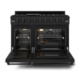 Thor Kitchen  48 Inch Professional Gas Range With Pro-style Knobs In Black Gordon Ramsay Series - Black/Blue (RSG48EB)