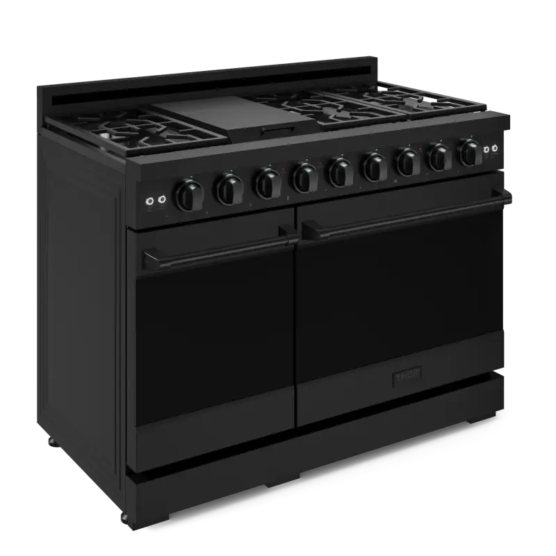 Thor Kitchen  48 Inch Professional Gas Range With Pro-style Knobs In Black Gordon Ramsay Series - Black/Blue (RSG48EB)