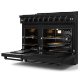 Thor Kitchen  48 Inch Professional Gas Range With Pro-style Knobs In Black Gordon Ramsay Series - Black/Blue (RSG48EB)