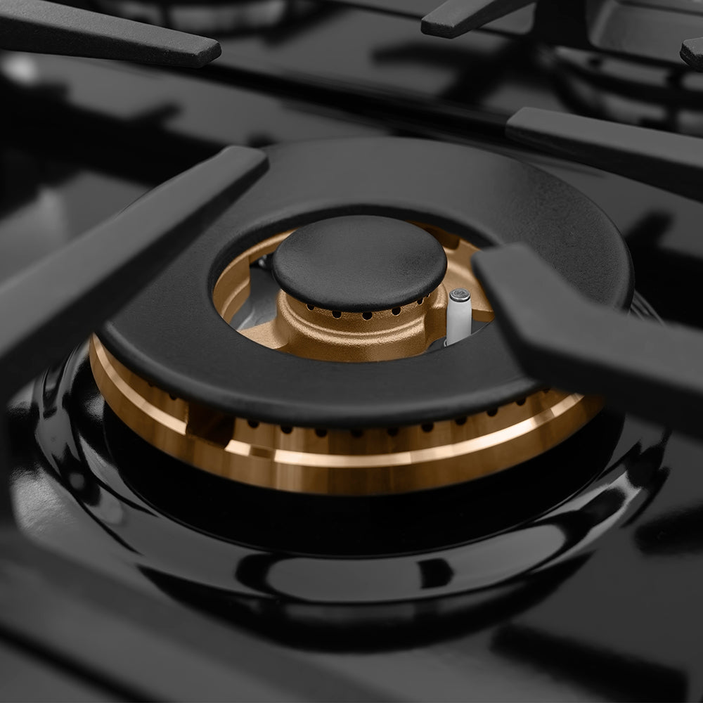ZLINE  Autograph Edition 36 In. Classic Gas Rangetop With 6 Burners And Porcelain Cooktop In Stainless Steel With Matte Black Accents - Stainless Steel (RTZ36MB)