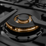 ZLINE  Autograph Edition 36 In. Classic Gas Rangetop With 6 Burners And Porcelain Cooktop In Stainless Steel With Matte Black Accents - Stainless Steel (RTZ36MB)