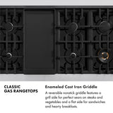 ZLINE  Autograph Edition 48" Porcelain Rangetop with 7 Gas Burners and Champagne Bronze Accents - Stainless Steel (RTZ48CB)