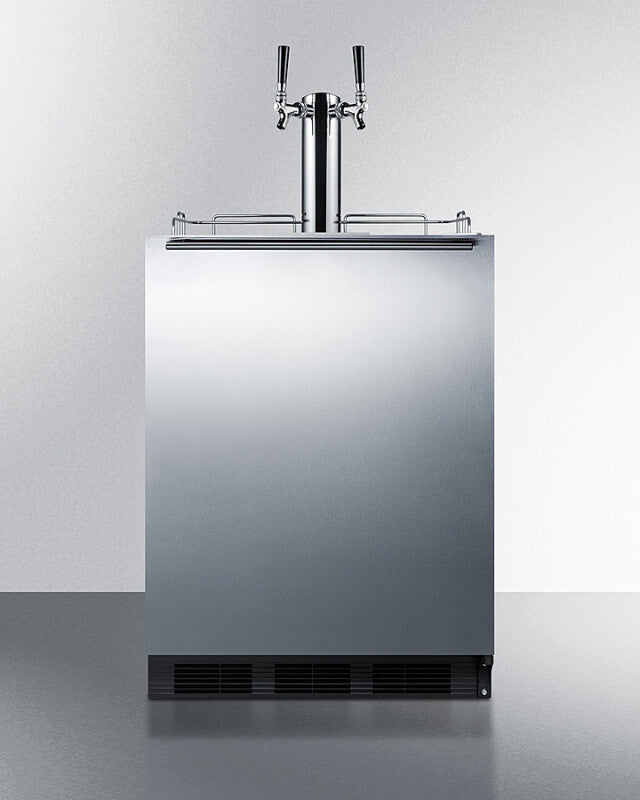 SUMMIT 24" Wide Built-In Cold Brew Coffee Kegerator, ADA Compliant - Black (SBC58BLBIADACFTWIN)