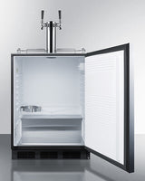 SUMMIT  24" Wide Built-In Cold Brew Coffee Kegerator, ADA Compliant - Stainless Steel/Black (SBC58BLBIADACFTWIN)