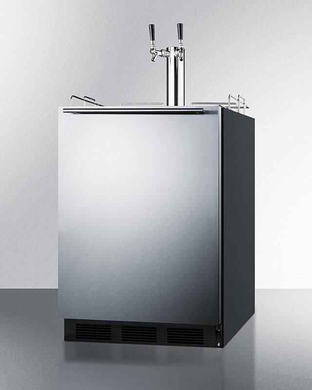 SUMMIT 24" Wide Built-In Cold Brew Coffee Kegerator, ADA Compliant - Black (SBC58BLBIADACFTWIN)
