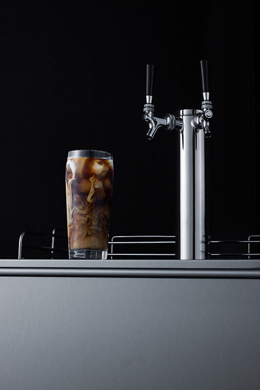 SUMMIT  24" Wide Built-In Cold Brew Coffee Kegerator, ADA Compliant - Stainless Steel/Black (SBC58BLBIADACFTWIN)