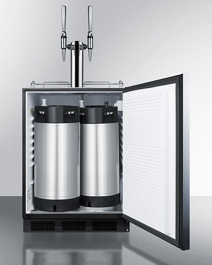 Summit  24" Wide Built-In Nitro Coffee Kegerator, ADA Compliant - Stainless Steel/Black (SBC58BLBIADANCFTWIN)
