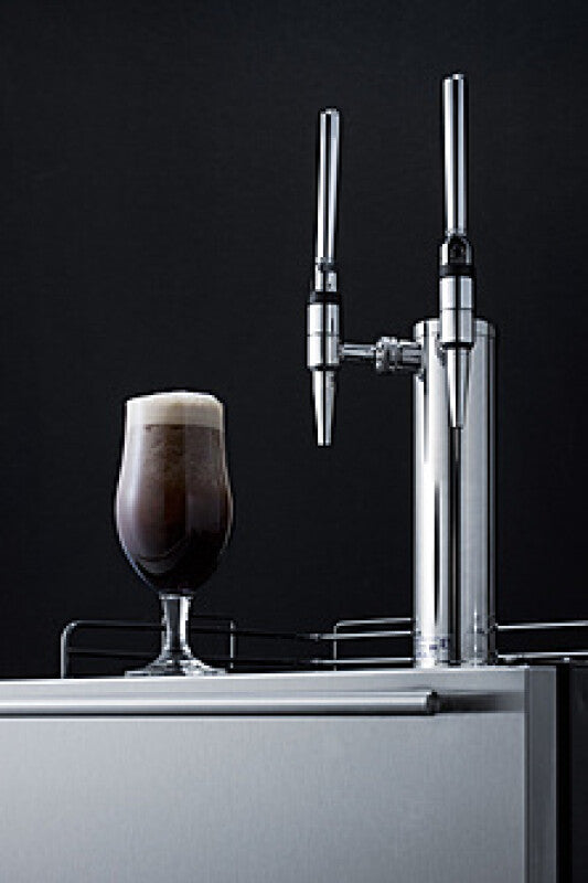 Summit  24" Wide Built-In Nitro Coffee Kegerator, ADA Compliant - Stainless Steel/Black (SBC58BLBIADANCFTWIN)