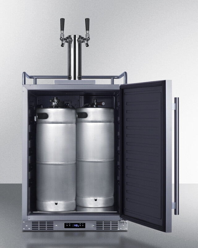 SUMMIT  24" Wide Built-In Outdoor Beer Kegerator - Stainless Steel (SBC683OSTWIN)