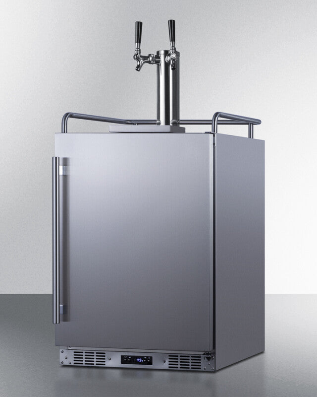 SUMMIT 24" Wide Built-In Outdoor Beer Kegerator - Stainless Steel (SBC683OSTWIN)