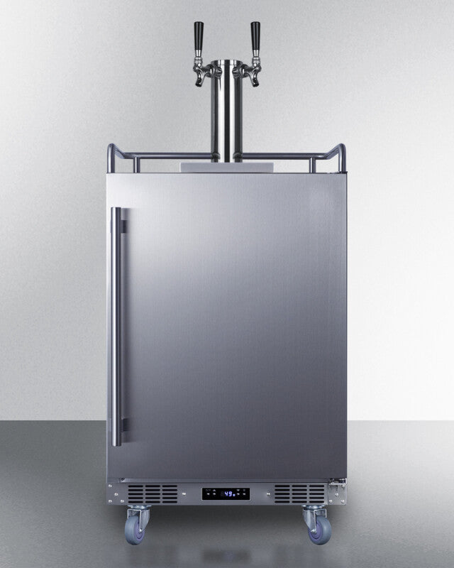 SUMMIT  24" Wide Built-In Outdoor Beer Kegerator - Stainless Steel (SBC683OSTWIN)