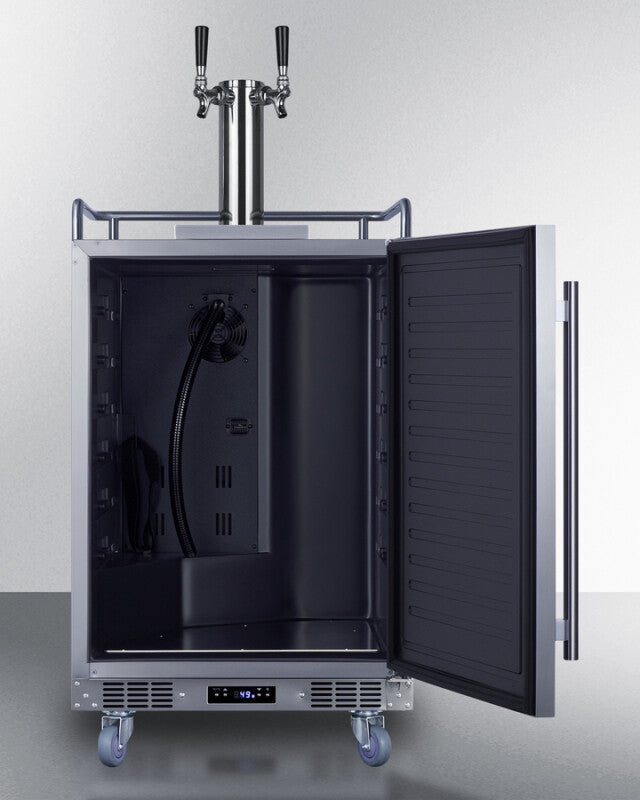 SUMMIT  24" Wide Built-In Outdoor Beer Kegerator - Stainless Steel (SBC683OSTWIN)