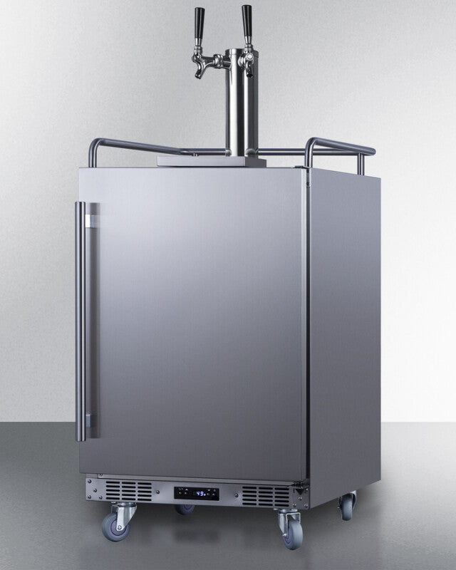 SUMMIT  24" Wide Built-In Outdoor Beer Kegerator - Stainless Steel (SBC683OSTWIN)