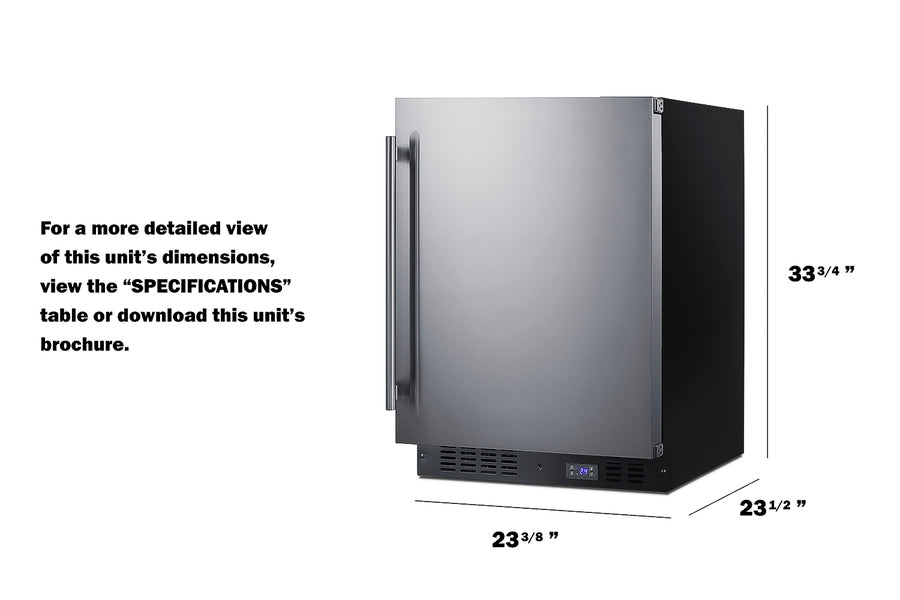 Summit  24" Wide Built-In All-Freezer - Stainless Steel (SCFF53BCSS)