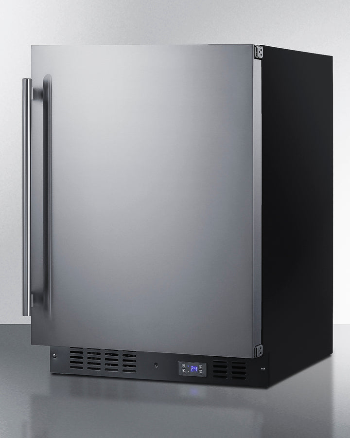 SUMMIT  24" Wide Built-In All-Freezer - Stainless Steel/Black (SCFF53BSS)