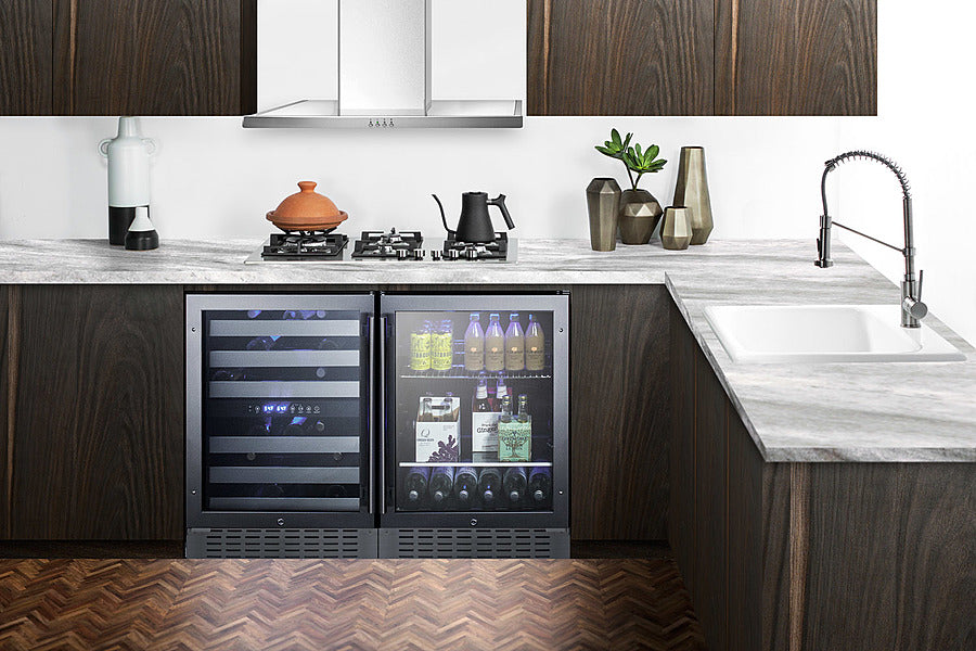 SUMMIT  24" Wide Built-In Beverage Cooler - Black (SCR2466B)