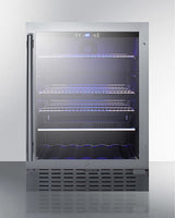 SUMMIT  24" Wide Built-In Beverage Cooler - Black (SCR2466B)
