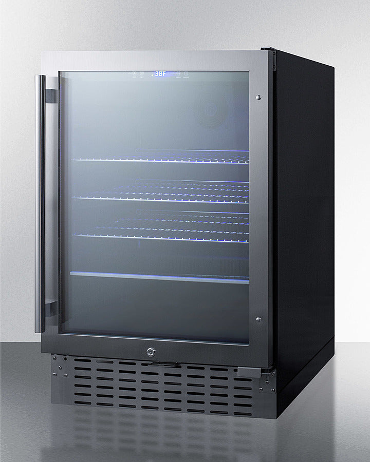SUMMIT  24" Wide Built-In Beverage Cooler - Black (SCR2466B)