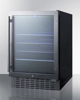 SUMMIT  24" Wide Built-In Beverage Cooler - Black (SCR2466B)