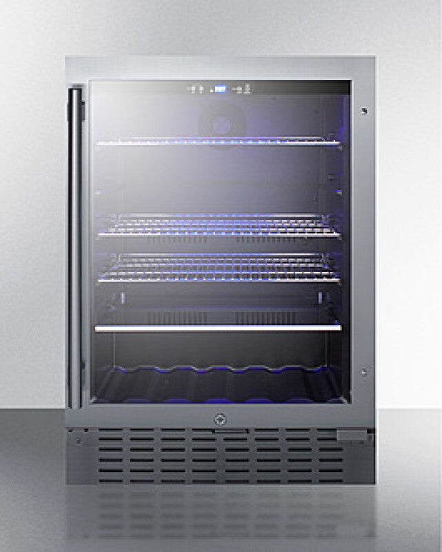 SUMMIT  24" Wide Built-In Beverage Cooler - Black (SCR2466B)