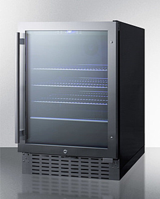 SUMMIT  24" Wide Built-In Beverage Cooler - Black (SCR2466B)