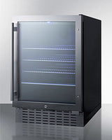 SUMMIT  24" Wide Built-In Beverage Cooler - Black (SCR2466B)