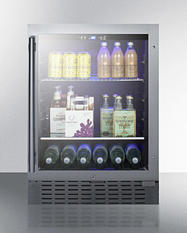 SUMMIT  24" Wide Built-In Beverage Cooler - Black (SCR2466B)