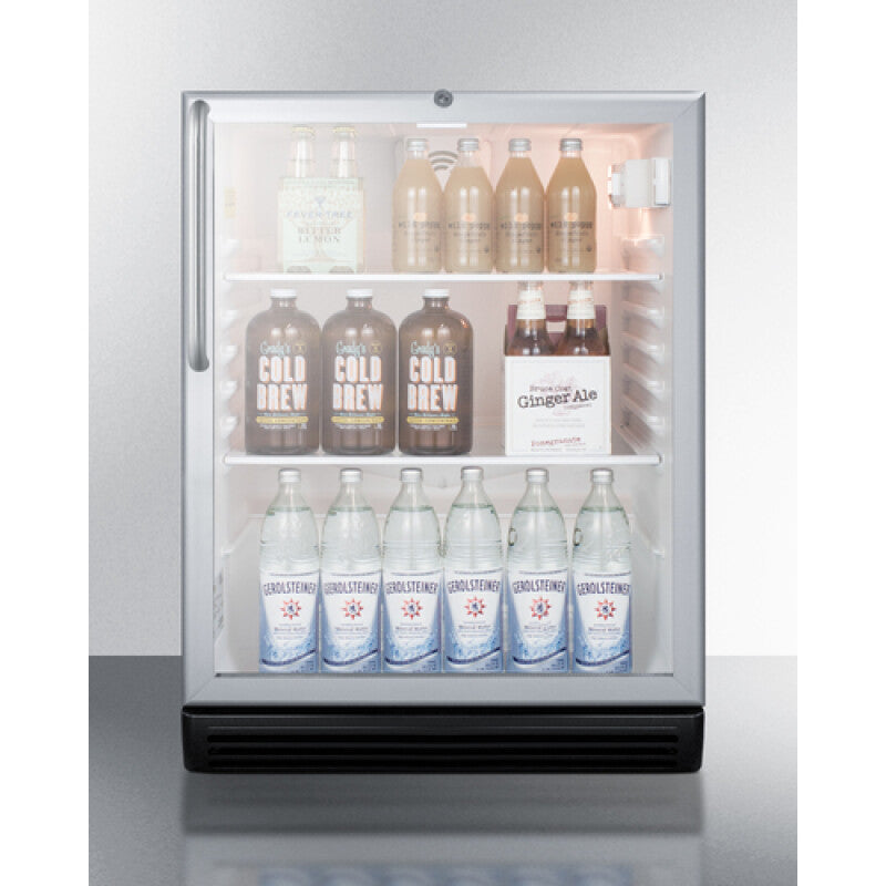 Accucold 24" Wide Beverage Center, ADA Compliant - Black (SCR600BGLTBADA)