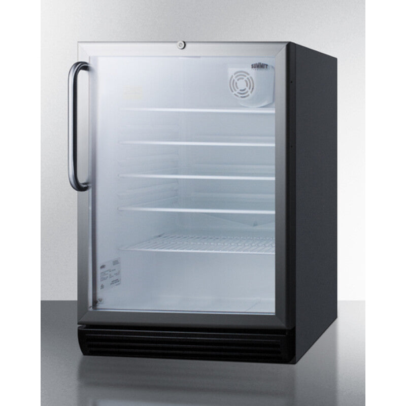Accucold 24" Wide Beverage Center, ADA Compliant - Black (SCR600BGLTBADA)