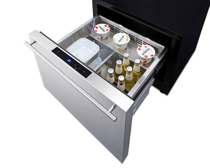 Summit 24" Wide Built-In Drawer Refrigerator - Stainless Steel (SDR24)